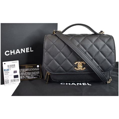 chanel caviar quilted medium business affinity flap black